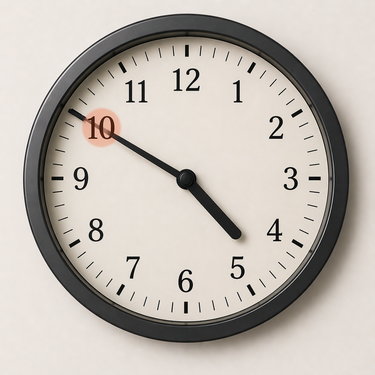 Clock showing 4:50 for common mistake correction